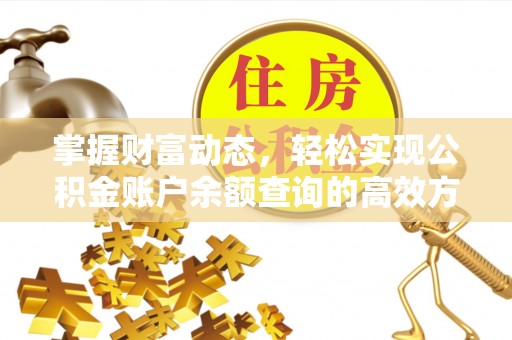 大鹏新区掌握财富动态，轻松实现公积金账户余额查询的高效方法